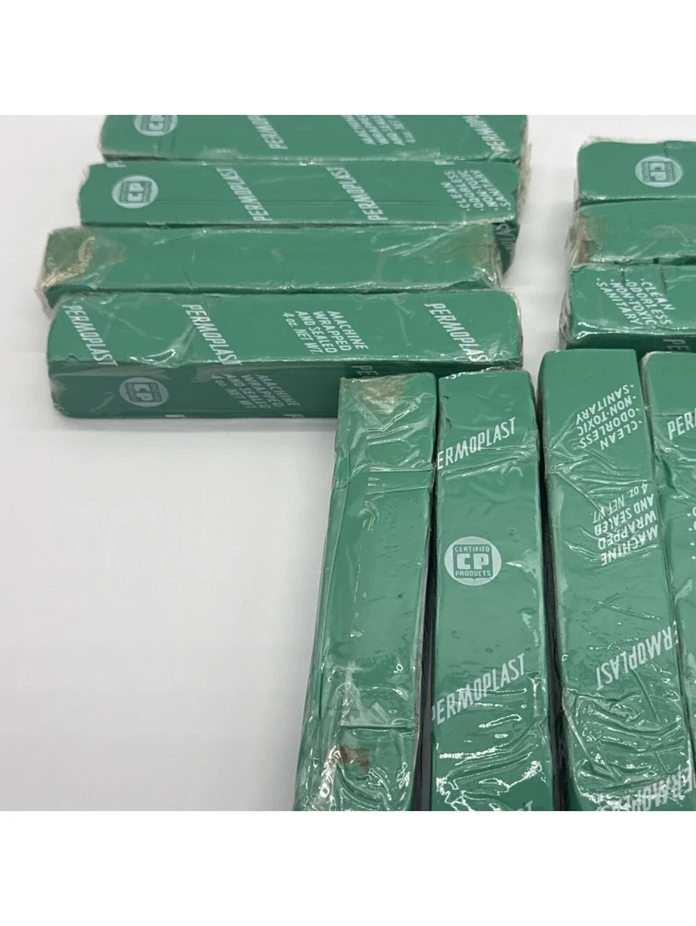 Vintage Permoplast Green Modeling Clay 4 oz Bars Machine Wrapped Lot 21